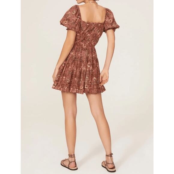 ULLA JOHNSON Juniper Puff Sleeve Mini Dress in Rosebud Crimson Size 2 $375 MSRP - Picture 7 of 13